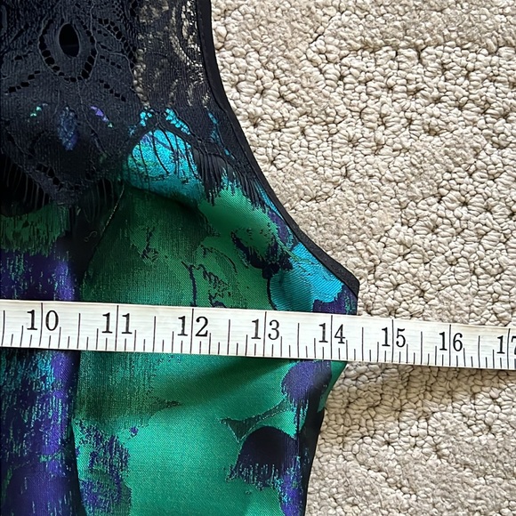 Anthropologie Leifsdottir Water Garden Black Lace & Teal Floral Sheath Size 0 - Picture 9 of 15